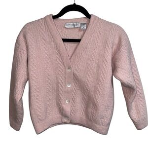 Valerie Stevens Angora Lambswool Cable Knit Cardigan M